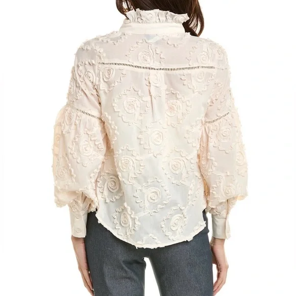 Garcia Floral Ribbon Blouse in Ivory Large - Picture 3 of 11